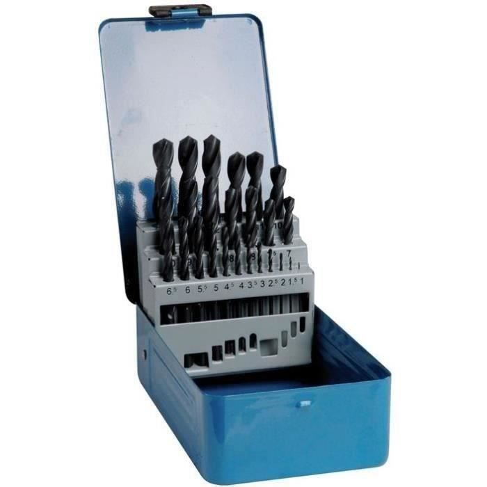 Coffret 25 forets HSS pour métaux