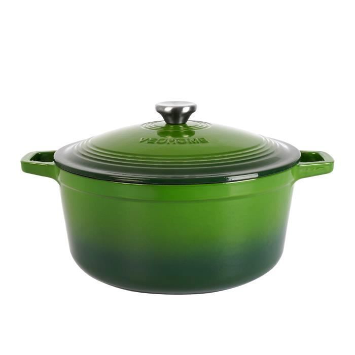 SITRAM - Cocotte fonte émaillée ovale 4L verte intérieur blanc induction - Maison