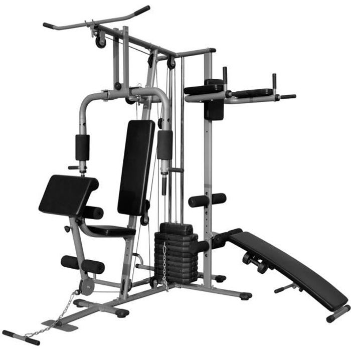 Appareil de musculation multifonctionnel VIDAXL - 65 kg - Noir - Mixte