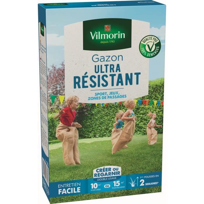 VILMORIN Gazon ultra résistant en boîte - Label rouge - 250 g
