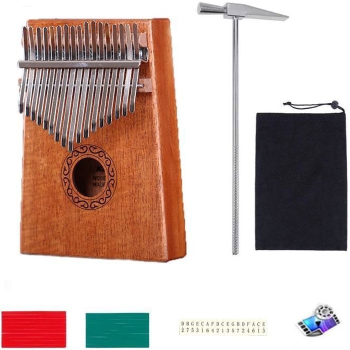 kalimba 17 clés piano à pouce instrument de musique avec accessoires cadeau idéal pour les débutants