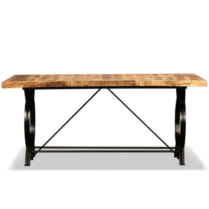 lessaisons table de salle à manger bois de manguier brut 180 cm ab244801 117221