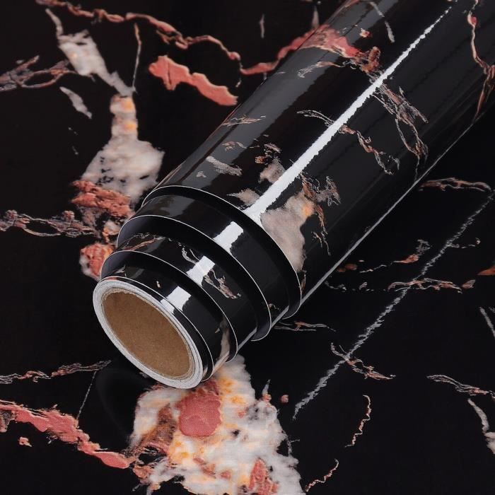 2 Rouleaux Adhésif PVC Effet Marbre/granit - 300x60 Cm Chacun, Auto-adhésif, Pour Déco Intérieur/extérieur