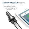 Chargeur rapide voiture allume-cigare quick charge 3.0 2 port USB adaptateur prise allume cigare pour iPhone iPad Samsung GPS etc-1