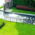 Clôture de jardin décorative en métal avec ornements - Outsunny - 305L x 79,5H cm - Noir-1