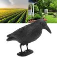 Corbeau de jardin anti-pigeon décoration épouvantail oiseaux pigeon alarmistes jardin figure noir tout neuf-1