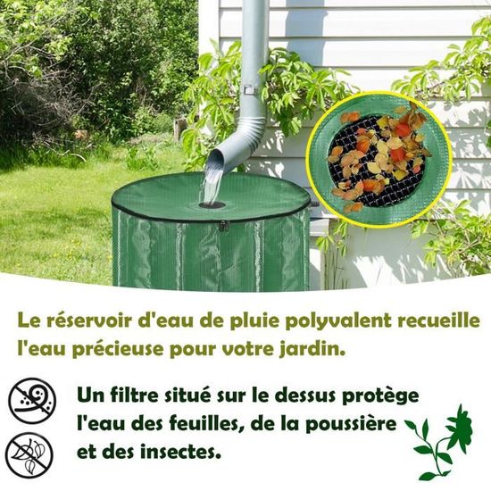 Récupérateur D’Eau De Pluie 70-110 Mm – Collecteur Avec Tuyau 50 Cm, Filtre & Accessoires, Pour Toits Jusqu’à 80 M², Écologique Jardin