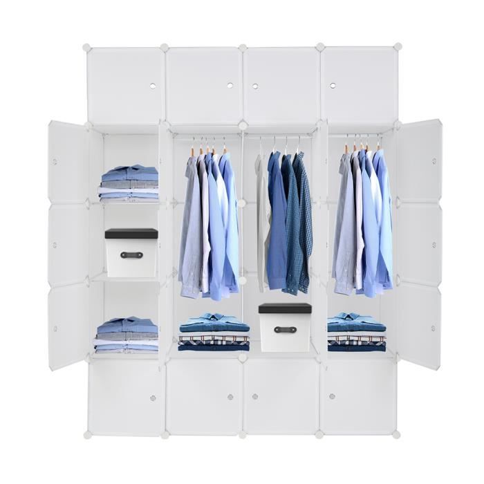 Grande Armoire De Rangement 20 Cubes - Étagère DIY à Monter (175x140x45cm)