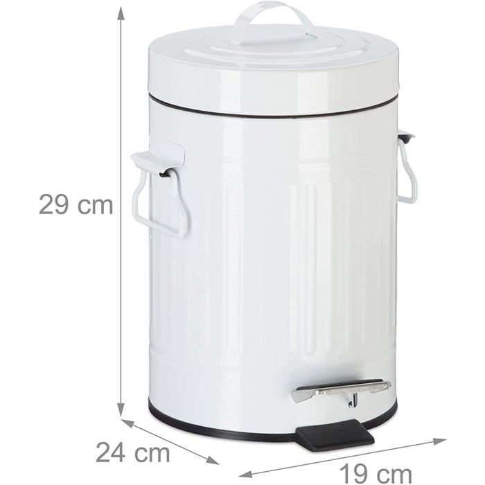Poubelle à Pédale Salle De Bain 3 Litres En Acier Inoxydable Blanc - Dimensions 19x27x19 Cm - Neuf Sous Emballage