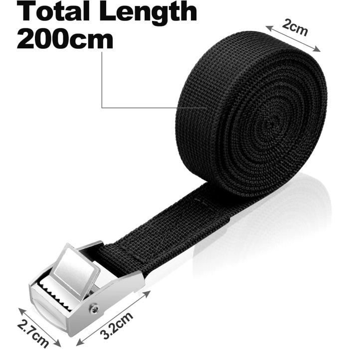 URAQT Sangle D'Arrimage, 5M 4PCS Kit De Fixation Avec Sangle De Serrage