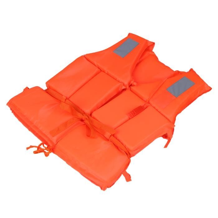 Gilet De Sauvetage Adulte En Tissu Oxford – Flottabilité, Boucles Réglables, Sifflet, Bandes Réfléchissantes, 25-110 Kg, Pour Kayak/surf/plongée