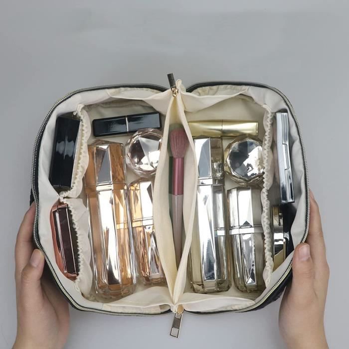 Trousse De Toilette Portable En PU De Grande Capacité, Trousse à Cosmétiques, Outil De Maquillage, Sac De Rangement Cosmétique, Style Simple, étui D'évaluation, Voyage