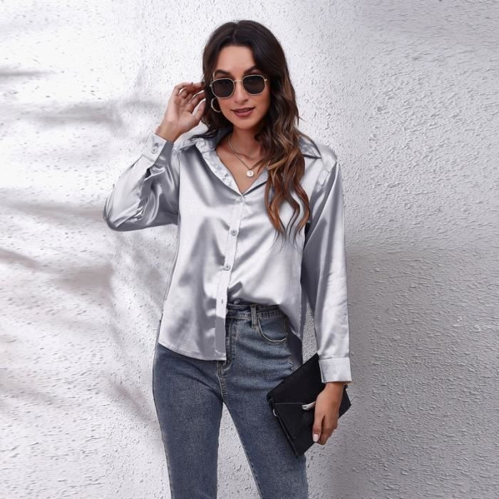 Blouse femme deals grise