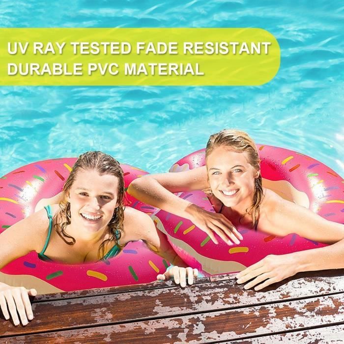 Bouée Donut Anneau de natation Gonflable Bouee Gigantesque Donut Bague De Natation pour Les Adolescents Adultes d'été eau 120cm