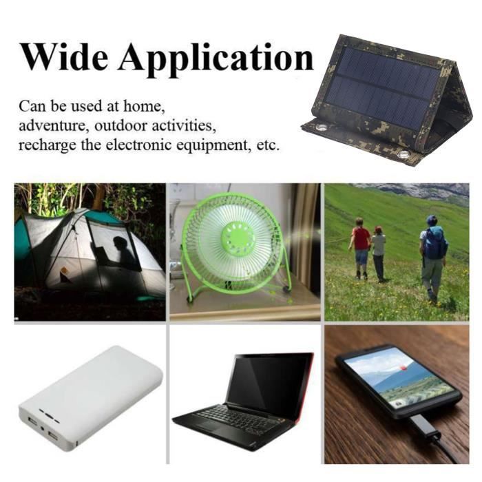 Chargeur Solaire Portable 10W 5V – Panneau Avec Sortie USB, IP65, Pour Activités En Extérieur