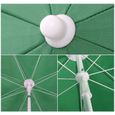 Sekey® Parasol Ø 160 cm inclinable pour Patio Jardin Balcon Piscine Plage Vert Rond Sunscreen UV20+-2