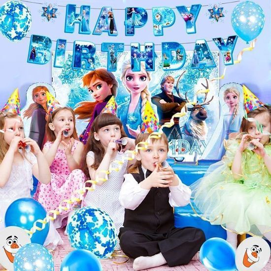 Vaisselle Jetable Thème Frozen – 61 Pièces Pour 20 Personnes – Anniversaire Enfant, Mariage, Fête à Thème