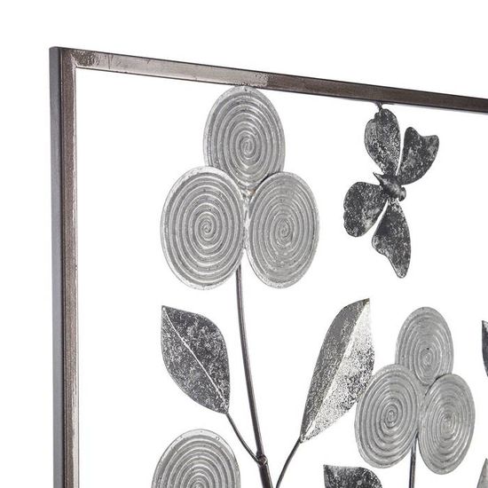 Decoration Murale Déco Murale Atmosphera - Fleur Métal Argenté - 50x50cm - Design Moderne Atmosphera Décoration