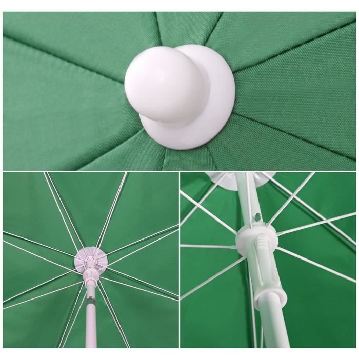 Parasol Jardin Inclinable Bois 300cm - Ronde Beige/Taupe UV50 - Protection Extérieur Patio