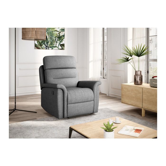 Fauteuil Relax Gris Réglable Avec Repose-pieds – Parfait Pour Lire Ou Se Détendre (dimensions : 71x90.5x101.5 Cm)