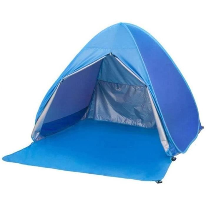 Tente De Plage 3-4 Personnes Tilenvi Anti UV UPF50+ - Abri Familial Portable Double Porte Pour Camping Et Plage