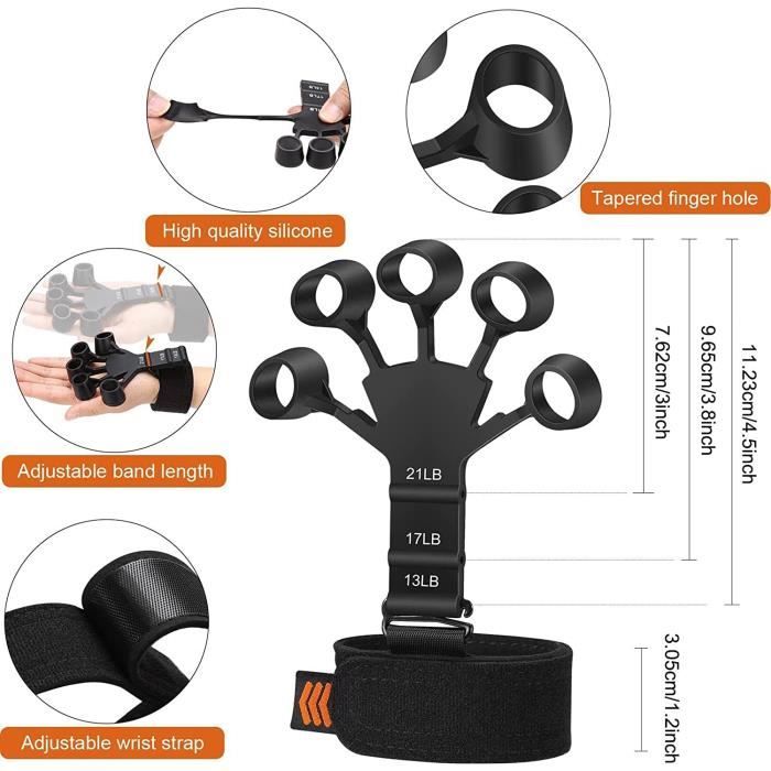 Entraîneur De Force Pour Doigts Et Poignée - Appareil De Musculation En Silicone, Rainures Stimulantes, Portable, Pour Musiciens Et Sportifs