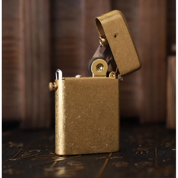 Briquet à Bascule Métal Mecha Rétro Kérosène Coupe-Vent - Briquet Transparent Portable Pour Camping Voyages Et Bougies