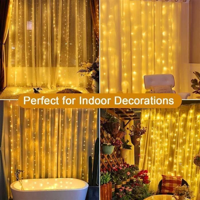 Rideau Lumineux Joycome 600 LED - 6x3m, 8 Modes, IP65 Étanche - Noël, Mariage, Décoration Intérieur/Extérieur