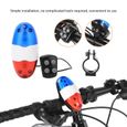 HURRISE Klaxon de vélo Multifonction 4 sons vélo klaxon électronique vélo anti-pluie feu arrière sirène d'avertissement-3