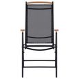 "Top" Chaises de jardin JILI - Fauteuil d'extérieur pliables 2 pcs aluminium et textilène noir,9,65 Kg-3