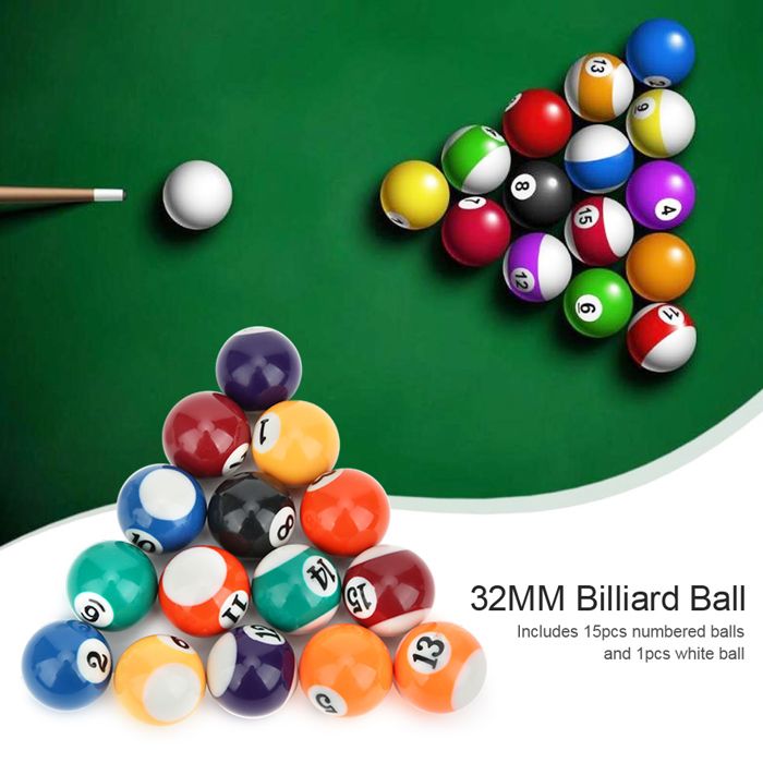 Ycauty Mini Jeu de Boules de Billard de 25mm, Résine Durable, Kit de 16 Boules de Style Américain pour Enfants, Accessoires de Table de Billard Ycauty Mini Jeu de Boules de Billard de 25mm, Résine Durable, Kit de 16 Boules de Style Américain pour Enfants, Accessoires de Table de Billard