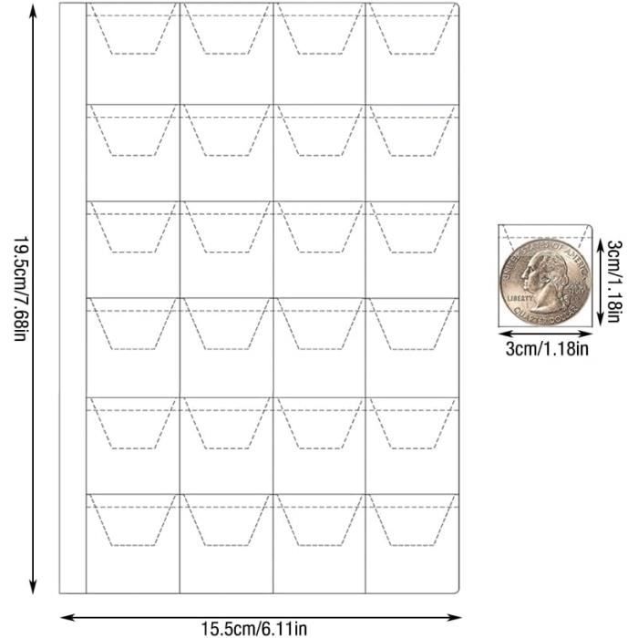 Album de Collection pour Pièces de Monnaie - 480 Pochettes en Cuir