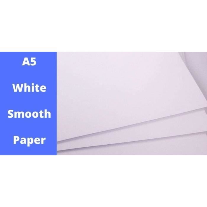 Rame de 500 feuilles de papier blanc A5 lisse pour imprimante A5 80  g-m²[~151] - Cdiscount Informatique