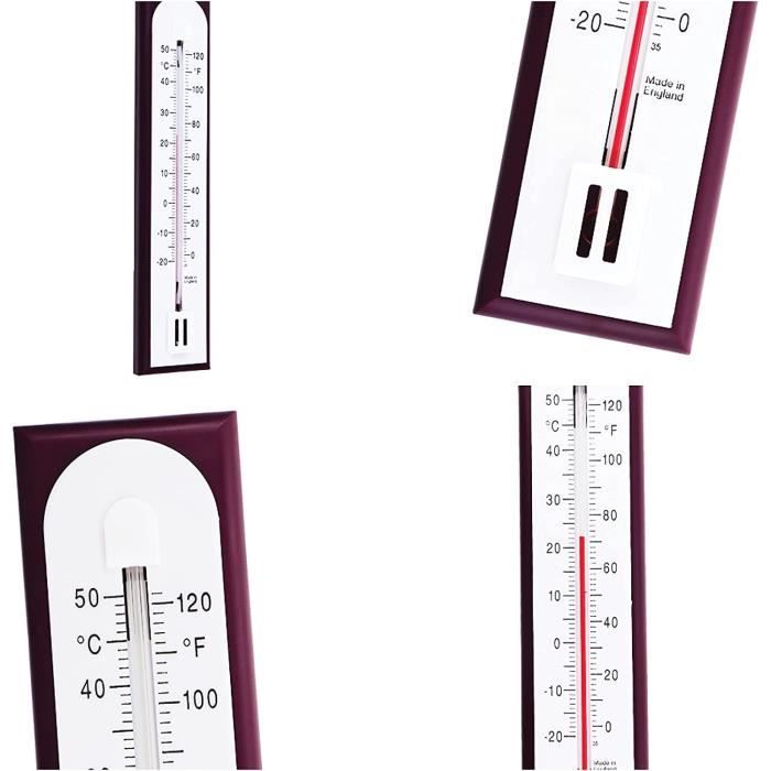 Thermomètre d'ambiance traditionnel en bois pour mesurer la température  ambiante, peut être utilisé à l'intérieur ou à l'extérieur, idéal pour la  maison, le bureau, le jardin, la serre ou le garage 