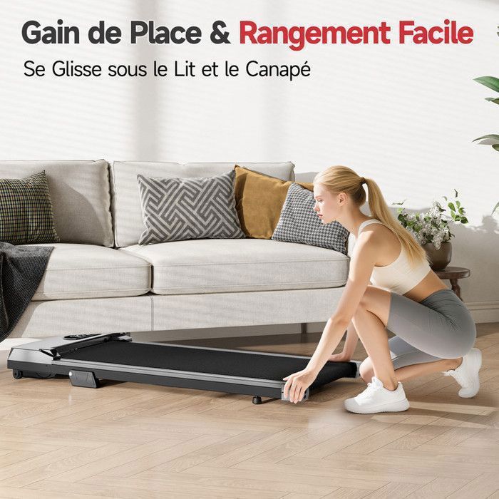 Tapis De Course Pliant Bigzzia Walking Pad - 2.5HP, 1-8 Km/h, Idéal Pour La Maison
