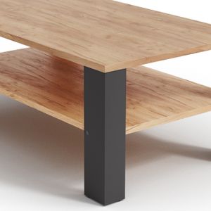 Table basse hexagonale Vicco Guillermo - Anthracite chêne Sable - Bois