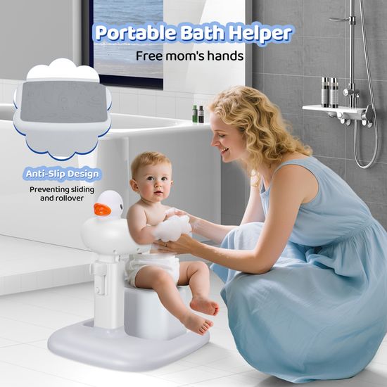 Support Debout Réglable Pour Douche Bébé - Base Antidérapante, Pliable Et Portable - Sécurité Et Confort