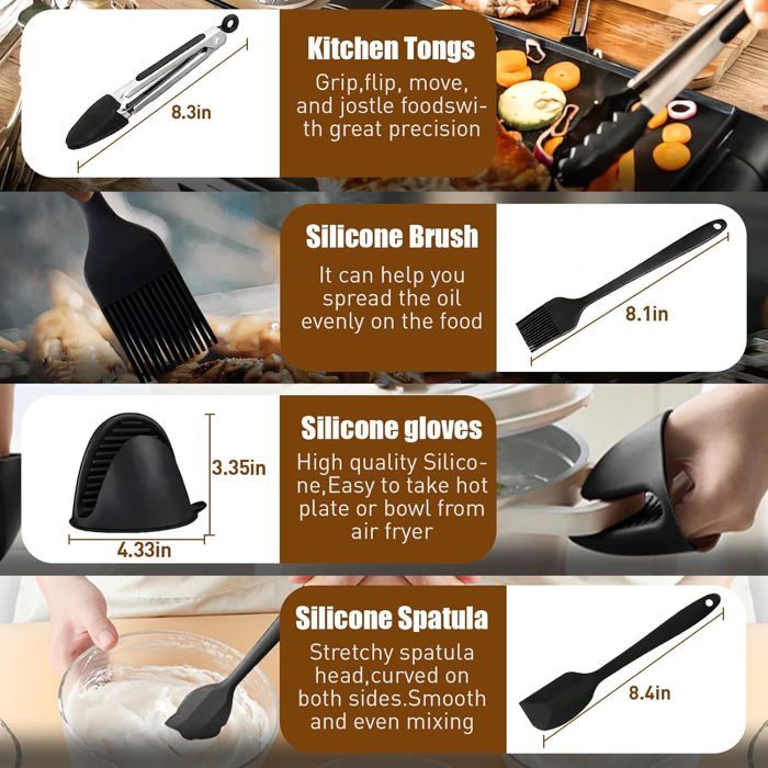 Moule En Silicone Pour Air Fryer Moulinex - Anti-adhésif, Réutilisable, Compatible Easy Fry XL 27cm - 9
