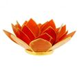 Porte Bougie Fleur De Lotus Orange Et Or 2nd Chakr