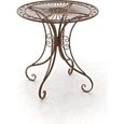 CLP Gracieuse Table de jardin en fer forgé HARI, au style nostalgique, diamètre Ø 70 cm, 6 couleurs au choix73 cm - marron antiqu...-0