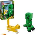 LEGO Minecraft Bigfigurine Creeper et ocelot Ensemble de construction, Jouets pour enfants de 7 ans et plus, 164 pieces, 2115-0