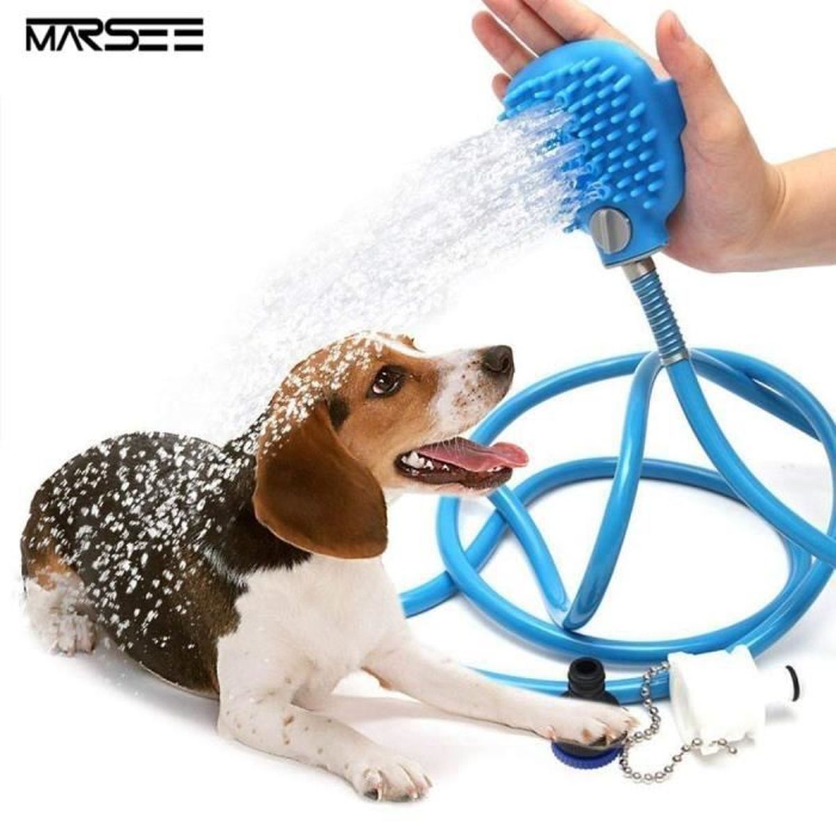 Pulvérisateur de douche pour chien avec brosse, Outil de bain pour