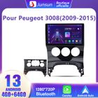 Junsun Autoradio Android 13 4Go+64Go pour Peugeot 3008 (2009-2016) avec 9 Pouces Écran Tactile GPS Bluetooth FM SD RDS
