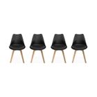 SWEEEK Lot de 4 chaises scandinaves. pieds bois de hêtre. chaise 1 place. noirs