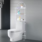 IAMS CHIEN Etagère WC étagère de toilette salle de bain support de rangement espace multifonctionnel 3 niveaux blanc 176.5 * 62 * 33.5cm-TIP