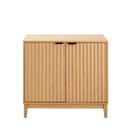 CALICOSY - Buffet 2 portes avec façades effet vague L80 cm - BOLOGNE - Bois clair