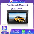 Junsun Autoradio Android 13 2Go+32Go pour Megane 2 (2003-2009) 7 '' Écran Tactile Carplay Android Auto Bluetooth WiFi RDS