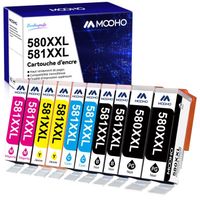 Cartouches d'encre compatibles Canon Pixma PGI-580 CLI-581 XXL - Pack de 10 - MOOHO