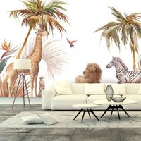 Papier peint panoramique préencollé jungle sauvage H 280 x L 480 cm