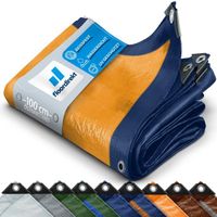 Bâche de protection imperméable - CASA PURA - 6 x 1,5 m - 80 g/m² - Bleu/Orange
